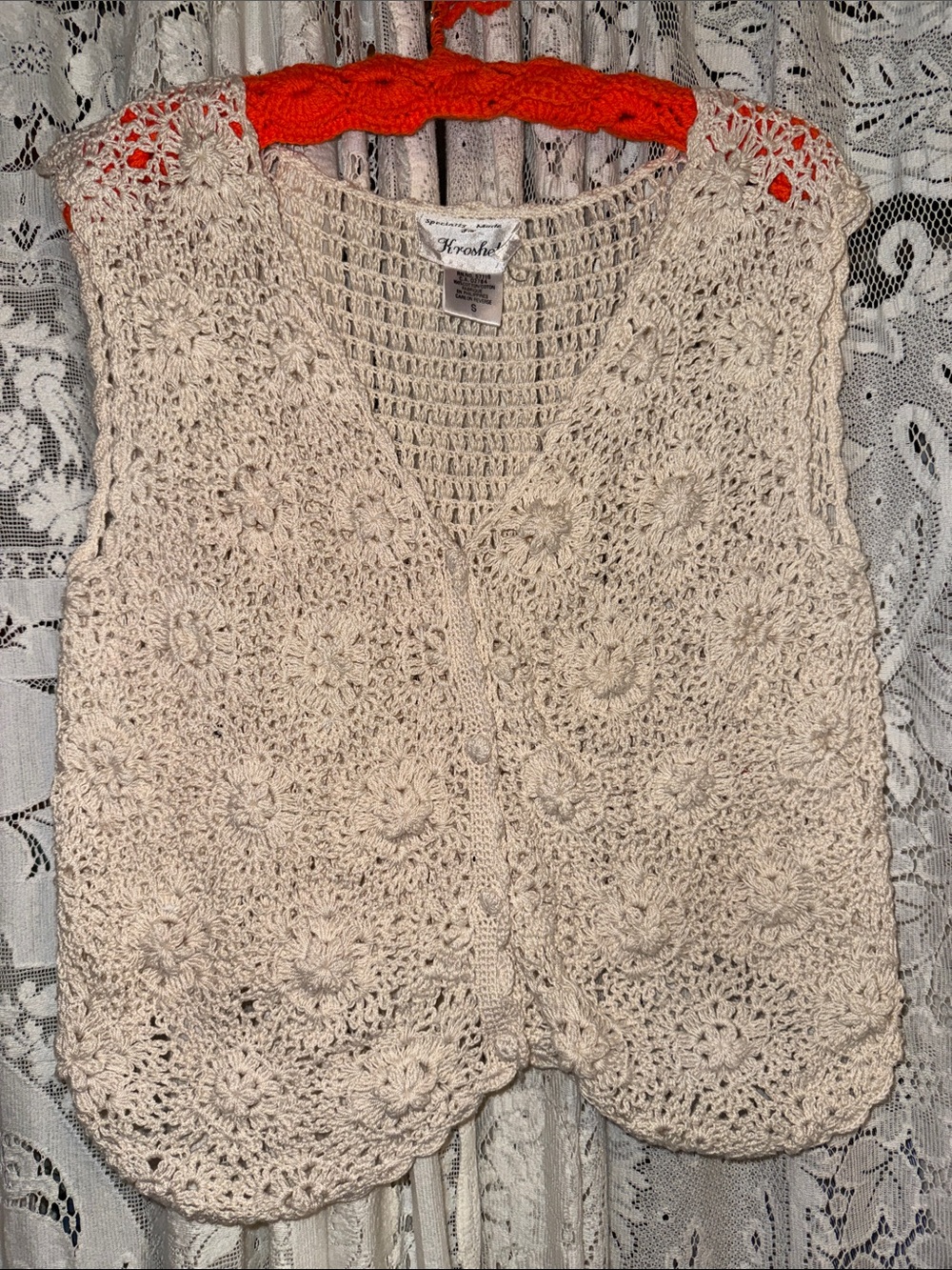 Vintage Kroshetta crochet vest s